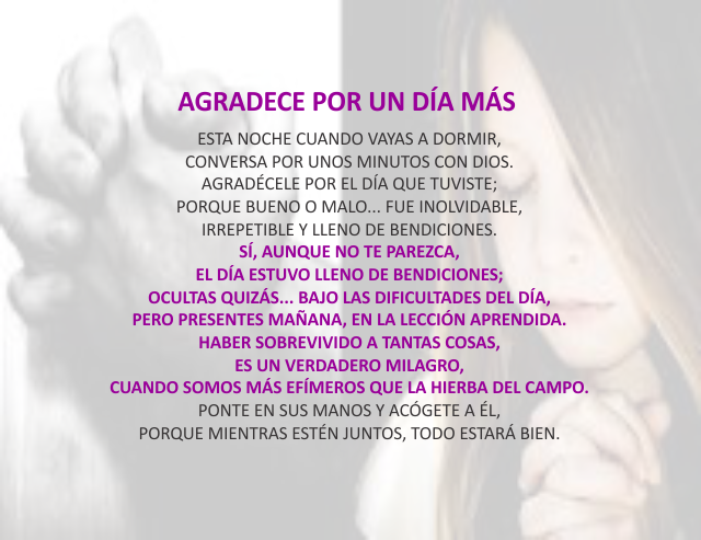 Agradece por un día más Agosto 31 de 2012